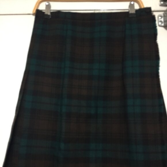 WOOL VINTAGE PLAID PLEATED KILT SKIRTS SIZE 14 - Picture 6 of 7